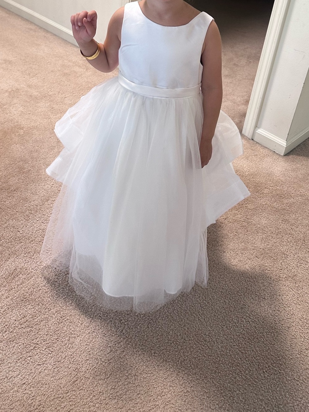 Azazie White Tulle Flower Girl Dress